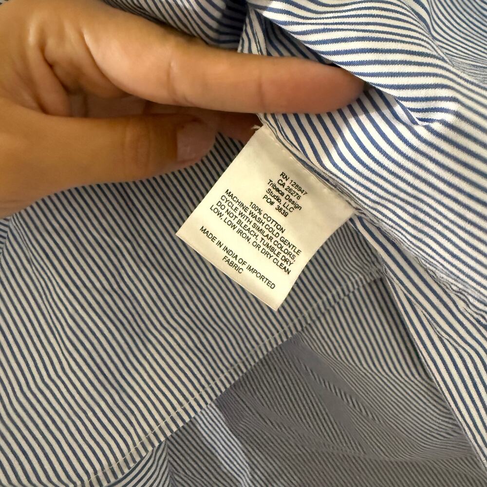 Nili Lotan 100% Cotton Stripped Button Up Shirt sz Medium - Picture 6 of 8